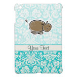 Cute Hippo; Teal iPad Mini Covers