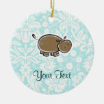 Cute Hippo; Teal Ornaments