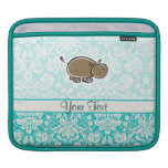 Cute Hippo; Teal Sleeves For iPads
