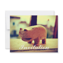 Cute Hippo Toy invitations