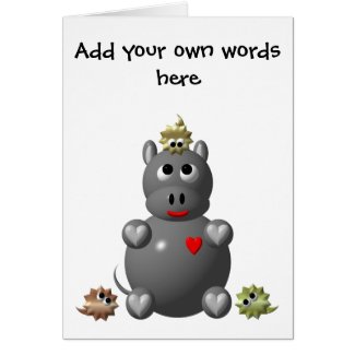 Cute Hippo with Hamsters! Card