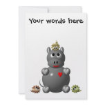 Cute Hippo with Hamsters! Personalized Announcement