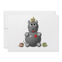 Cute Hippo with Hamsters! Custom Invite