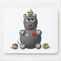Cute Hippo with Hamsters! mousepads