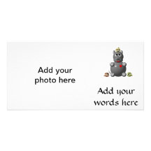 Cute Hippo with Hamsters Personalized Photo Card