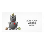 Cute Hippo with Hamsters! Photo Card