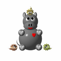 Cute Hippo with Hamsters! Acrylic Cut Outs