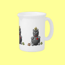 Cute Hippo with Hamsters pitchers