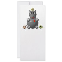 Cute Hippo with Hamsters! Custom Rack Card