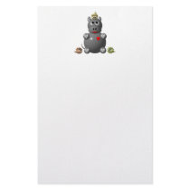 Cute Hippo with Hamsters! Customized Stationery