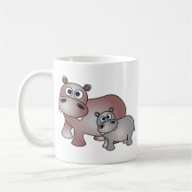 Cute Hippos Mom and Baby Mug