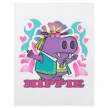 cute hippy hippie hippo cartoon with text flyers