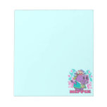 cute hippy hippie hippo cartoon with text scratch pads
