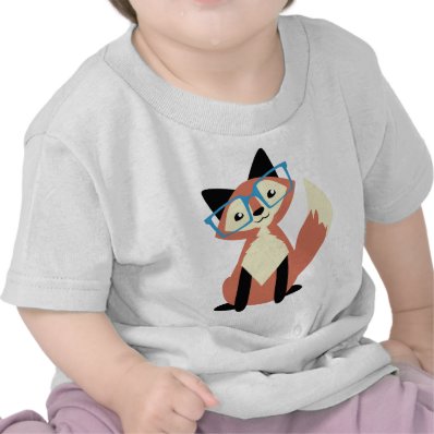 Cute Hipster Glasses Fox T-shirts