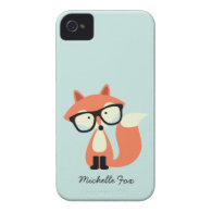 Cute Hipster Red Fox Case-Mate iPhone 4 Case
