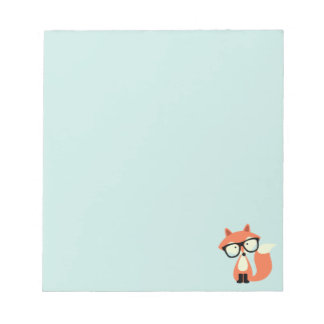 Cute Hipster Red Fox Note Pads