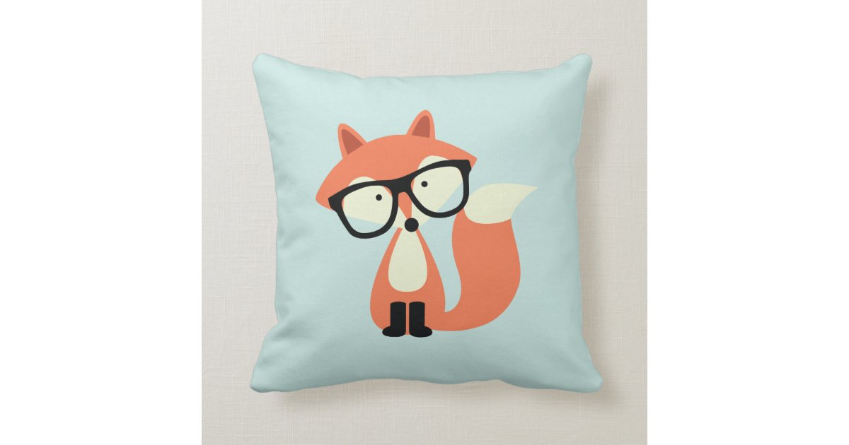 Cute Hipster Red Fox Throw Pillow Zazzle