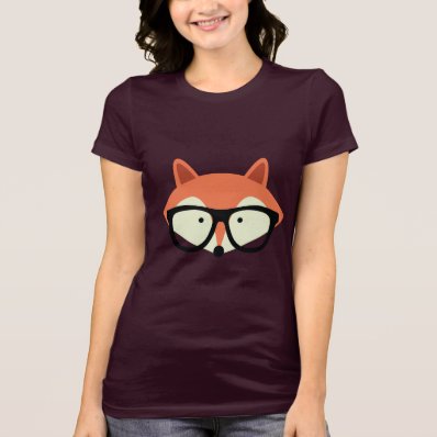 Cute Hipster Red Fox Tshirt