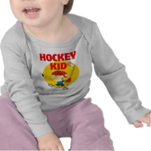 cute hockey kid cartoon character tee shirt