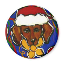 Cute Holiday Dachshund magnets by Art_by_Joanne Cute Holiday Dachshund magnets