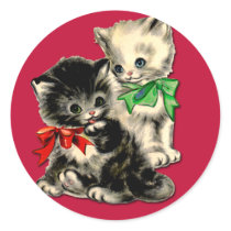 Cute Holiday Kittens Stickers by XmasFun Cute Holiday Kittens Stickers