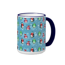 Cute Holiday Penguin Pattern Mug