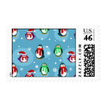 Cute Holiday Penguin Pattern Postage