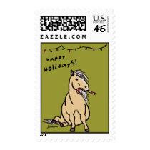 Cute Holiday Pony postage by PaintingPony Cute Holiday Pony postage