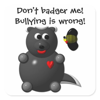 Cute Honey Badger and Honey Bee: Don't badger me! Sticker