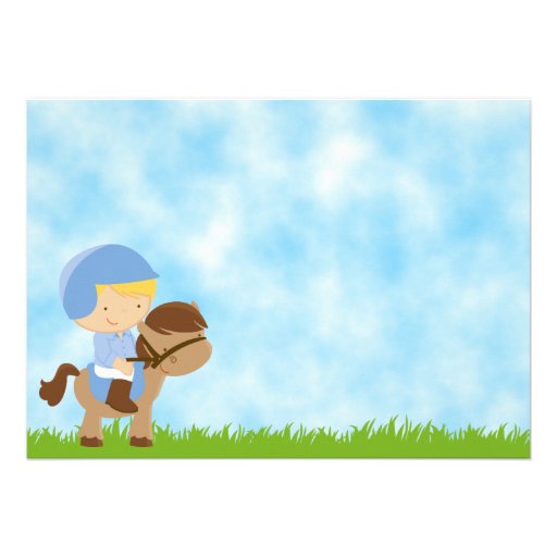 Cute Horse Birthday Invitation for Boys