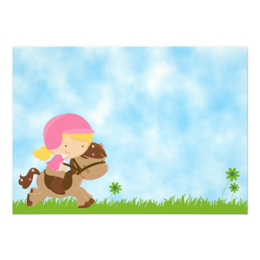 Cute Horse Birthday Invitation for Girls