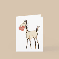 Cute Horse Foal Valentine's Day Card