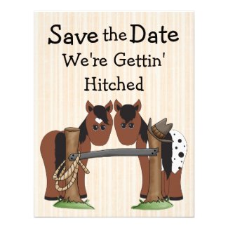 Cute Horse Save the Date Wedding Notice Invitations