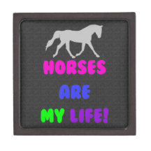Cute Horses Are My Life Jewelry Box Premium Trinket Box