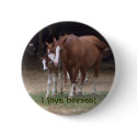 Cute Horses Button by patcallum Cute Horses Button