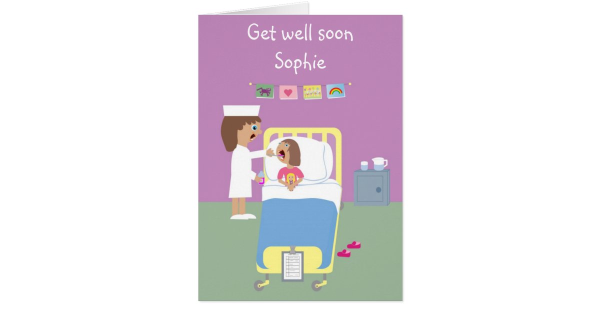 Cute Hospital Get Well Soon Card Zazzle