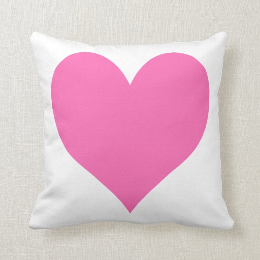 Cute Hot Pink Heart Throw Pillows