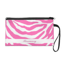 Cute Hot Pink Zebra Stripes Girly Bagette Wristlet at Zazzle