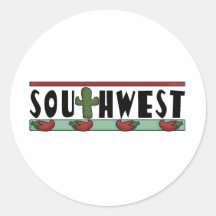 Cute Hot Red Chili Peppers - American Southwest Round Stickers