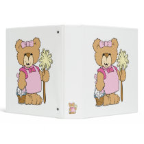 Cute House Cleaning Bear 3 Ring Binders