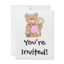Cute House Cleaning Bear Custom Announcement