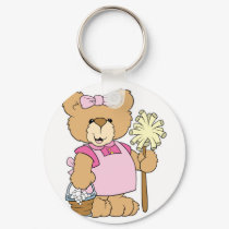 Cute House Cleaning Bear keychains