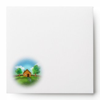 Cute House - Envelope - Housewarming Party envelope