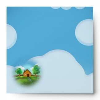 Cute House - Envelope - Housewarming Party envelope