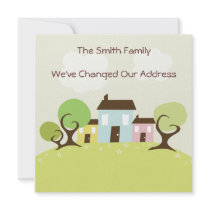 Cute Houses Moving Address Change Custom Announcement