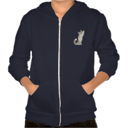 Cute Howling Cartoon Wolf Kids Zip Hoodie