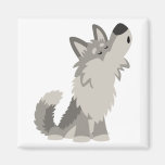 Cute Howling Cartoon Wolf  Magnet magnets
