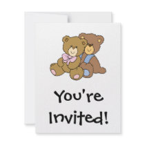 Cute Hugging Friends Bears Personalized Invitation