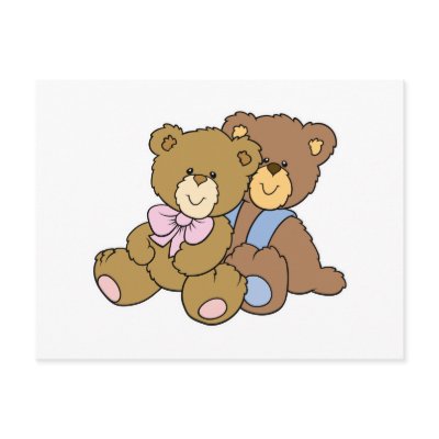 Cute Hugging Friends Bears Postcards by doonidesigns