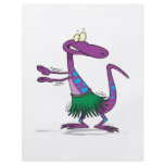 cute hula dancing gecko lizard cartoon flyers